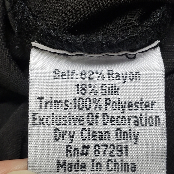 Johnny Was JWLA Black Velvet Boho Embroidered Silk Blend Pintucked Dress - Picture 11 of 12